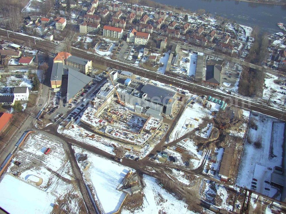 Wildau/Brandenburg from the bird's eye view: Baustelle im Industriegebiet Wildau am südlichen Berliner Ring im Bundesland Brandenburg Pilot: Grahn