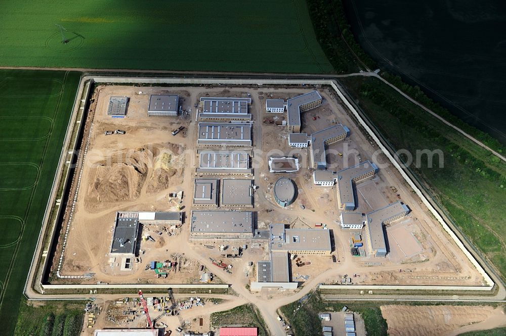 Arnstadt from above - Construction of the Youth Detention Center (JSA) and the Thuringian new youth detention center (prison) in Arnstadt