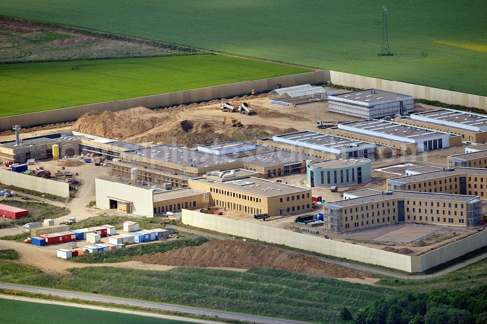 Arnstadt from above - Construction of the Youth Detention Center (JSA) and the Thuringian new youth detention center (prison) in Arnstadt