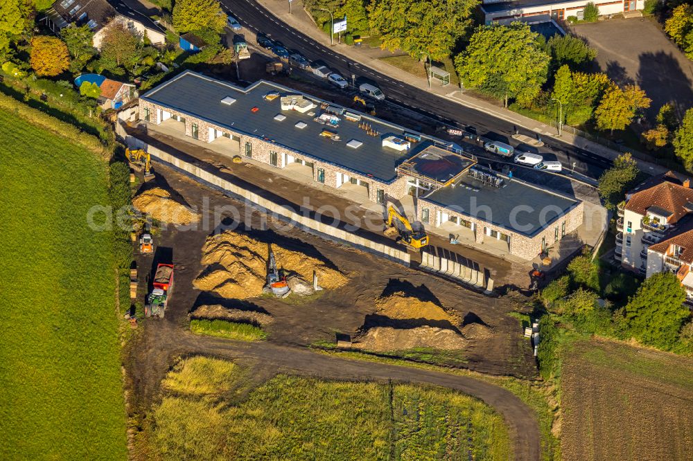 Aerial photograph Herne - New construction site for the construction of a kindergarten building and Nursery school AWO Kindertagesstaette on street Castroper Strasse in Herne at Ruhrgebiet in the state North Rhine-Westphalia, Germany