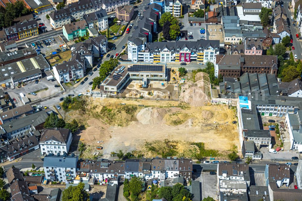 Aerial image Velbert - New construction site for the construction of a kindergarten building and Nursery school on street Sternbergstrasse in Velbert in the state North Rhine-Westphalia, Germany