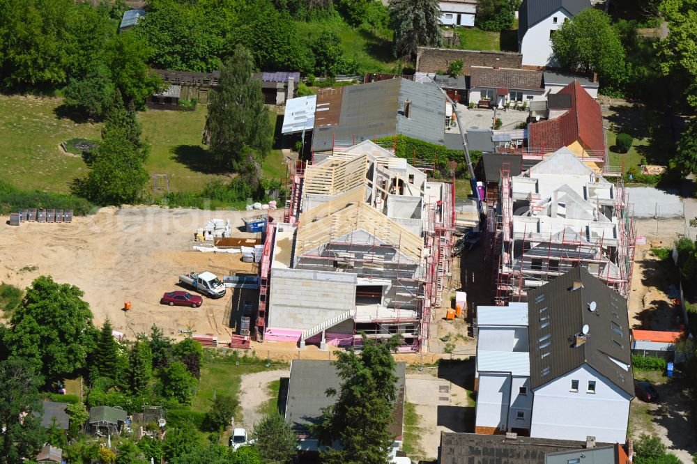 Aerial image Werneuchen - New construction site for the construction of a kindergarten building and Nursery school on Freienwalder Strasse in Werneuchen in the state Brandenburg, Germany