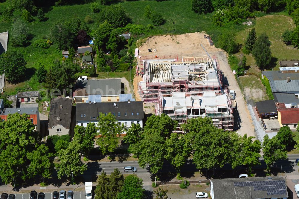 Werneuchen from the bird's eye view: New construction site for the construction of a kindergarten building and Nursery school on Freienwalder Strasse in Werneuchen in the state Brandenburg, Germany