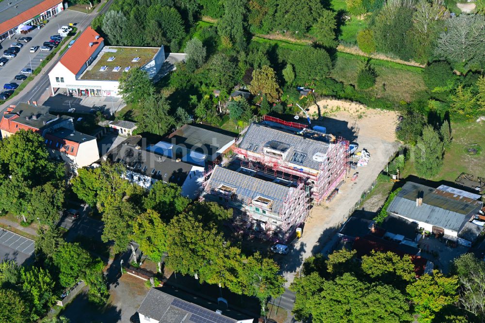 Werneuchen from above - New construction site for the construction of a kindergarten building and Nursery school on Freienwalder Strasse in Werneuchen in the state Brandenburg, Germany