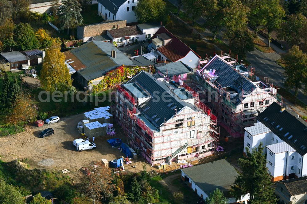 Aerial image Werneuchen - New construction site for the construction of a kindergarten building and Nursery school on Freienwalder Strasse in Werneuchen in the state Brandenburg, Germany