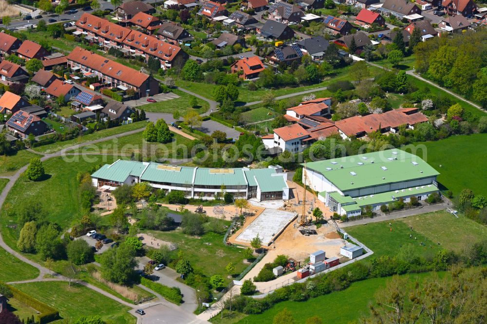 Aerial photograph Wolfsburg - New construction site for the construction of a kindergarten building and Nursery school Kath. Kindertagesstaette Edith Stein on street Nelly-Sachs-Strasse in the district Reislingen in Wolfsburg in the state Lower Saxony, Germany