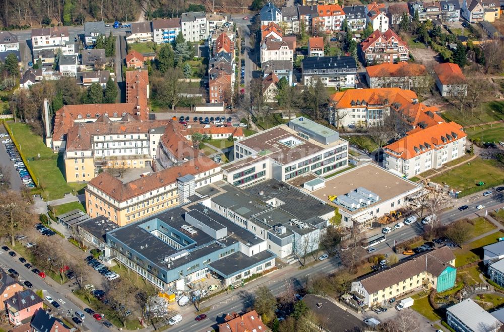 Aerial image Hamm - Construction site at the hospital grounds of the clinic sankt Marien Hospital in the Knappenstrasse in Hamm in the state North Rhine-Westphalia