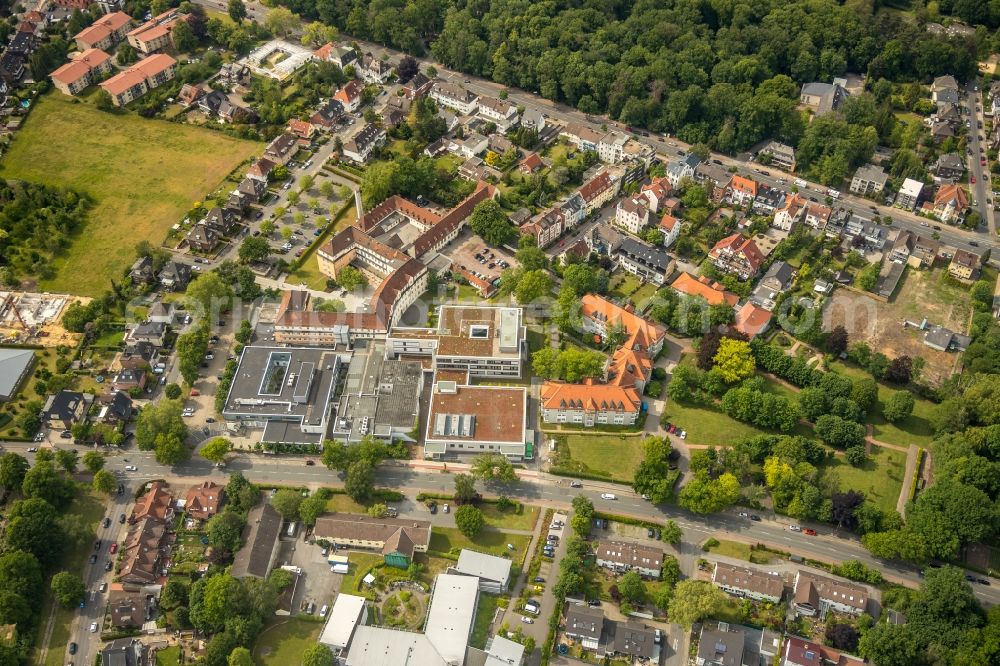 Hamm from the bird's eye view: Hospital grounds of the clinic sankt Marien Hospital in the Knappenstrasse in Hamm in the state North Rhine-Westphalia