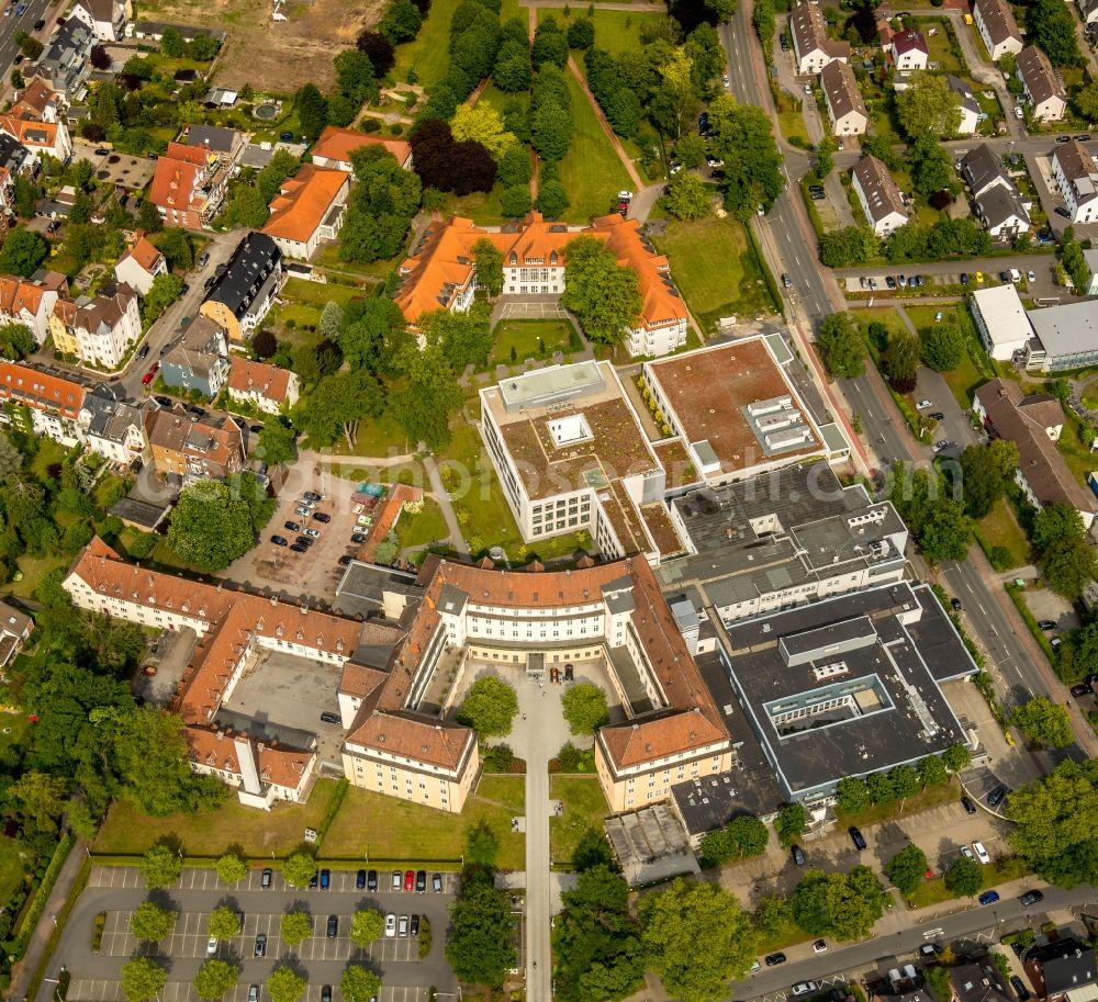 Hamm from above - Hospital grounds of the clinic sankt Marien Hospital in the Knappenstrasse in Hamm in the state North Rhine-Westphalia