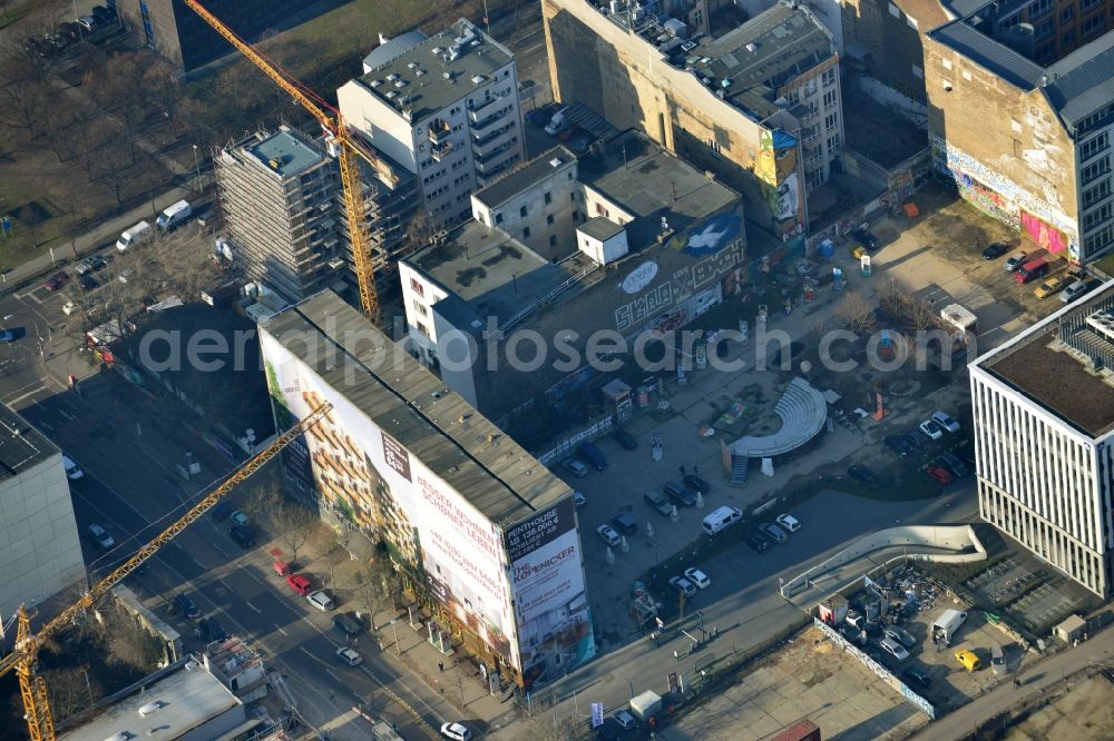 Berlin from the bird's eye view: Site in the Koepenick in Berlin Mitte. The company responsible for the construction of the K55 GmbH. The project, which is called The Kopenicker is for penthouse apartments which are about to be built