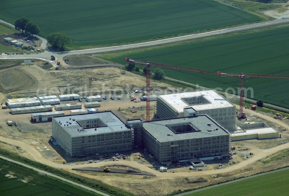 Aerial image Obernkirchen - Construction site on the hospital grounds to build a new hospital for the total Schaumburg district of Upper churches in Lower Saxony