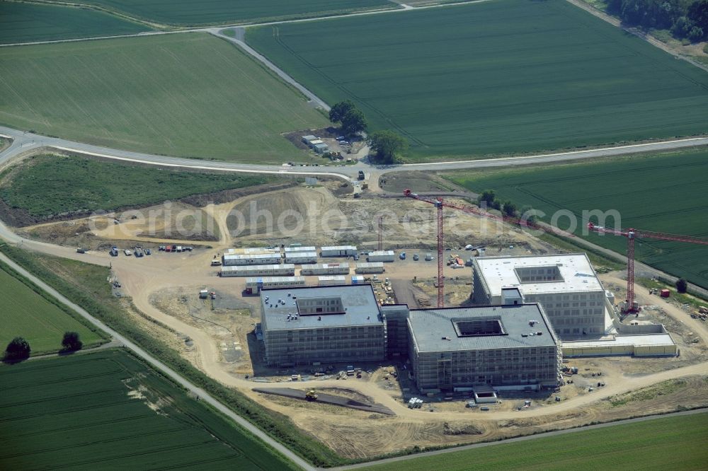 Aerial photograph Obernkirchen - Construction site on the hospital grounds to build a new hospital for the total Schaumburg district of Upper churches in Lower Saxony