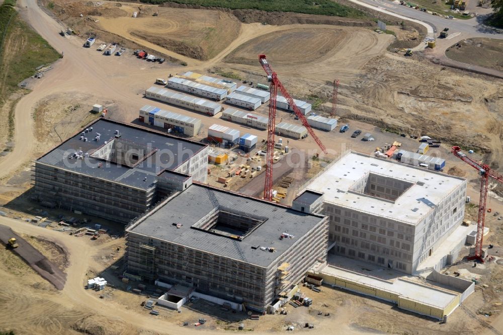 Aerial image Obernkirchen - Construction site on the hospital grounds to build a new hospital for the total Schaumburg district of Upper churches in Lower Saxony