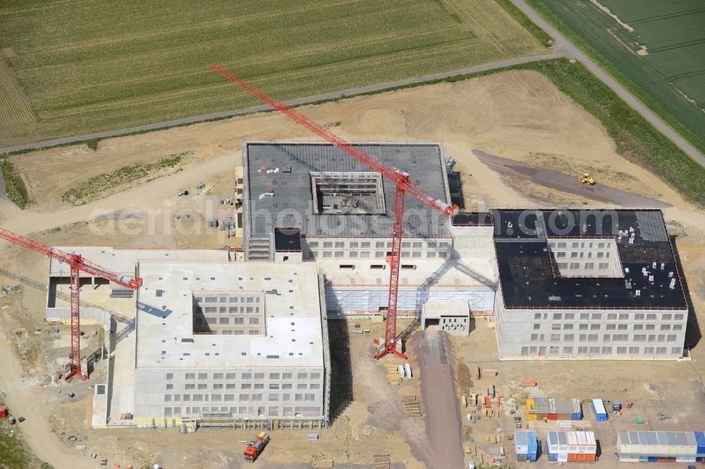 Aerial image Obernkirchen - Construction site on the hospital grounds to build a new hospital for the total Schaumburg district of Upper churches in Lower Saxony