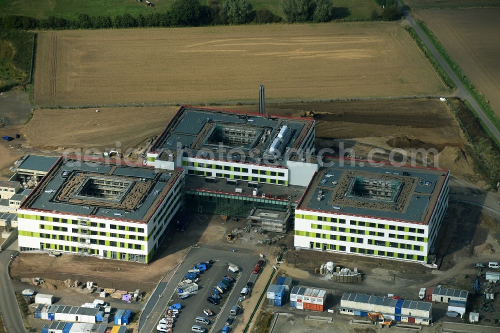 Aerial image Obernkirchen - Construction site on the hospital grounds to build a new hospital for the total Schaumburg district of Upper churches in Lower Saxony