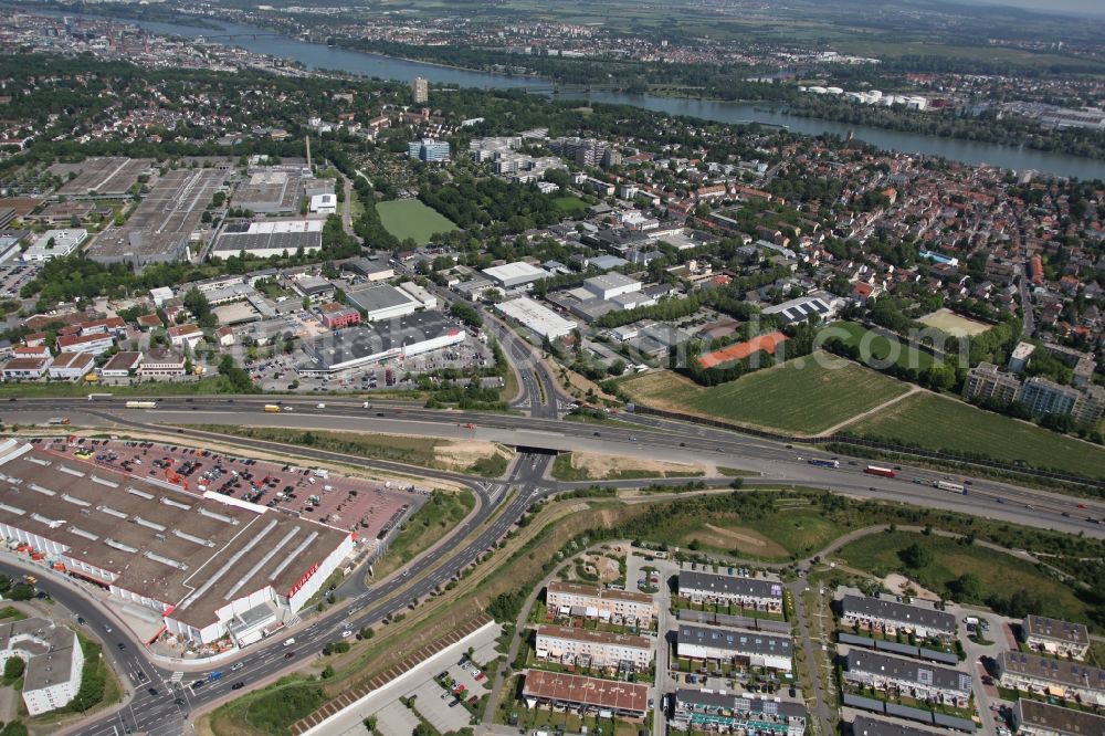 Aerial photograph Mainz - Construction site on the stretch of the motorway A60 in Mainz in Rhineland-Palatinate