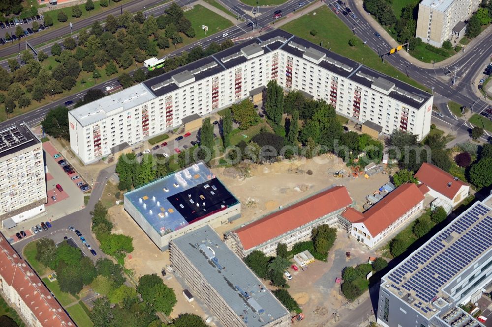 Aerial photograph Dresden - View of the construction site of the Marie-Curie-Gymnasium in Dresden in the state of Saxony