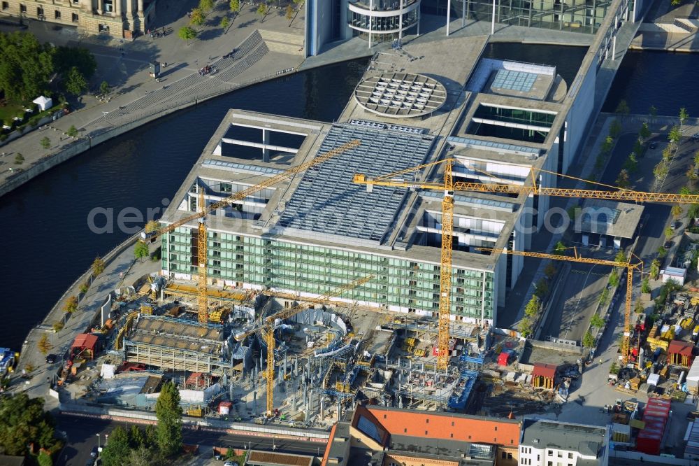 Berlin from above - Extension building site of the government building Marie-Elisabeth-Lüders-Haus in the city centre Berlin