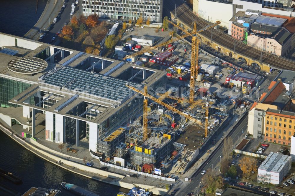 Aerial photograph Berlin - Extension building site of the government building Marie-Elisabeth-Lüders-Haus in the city centre Berlin