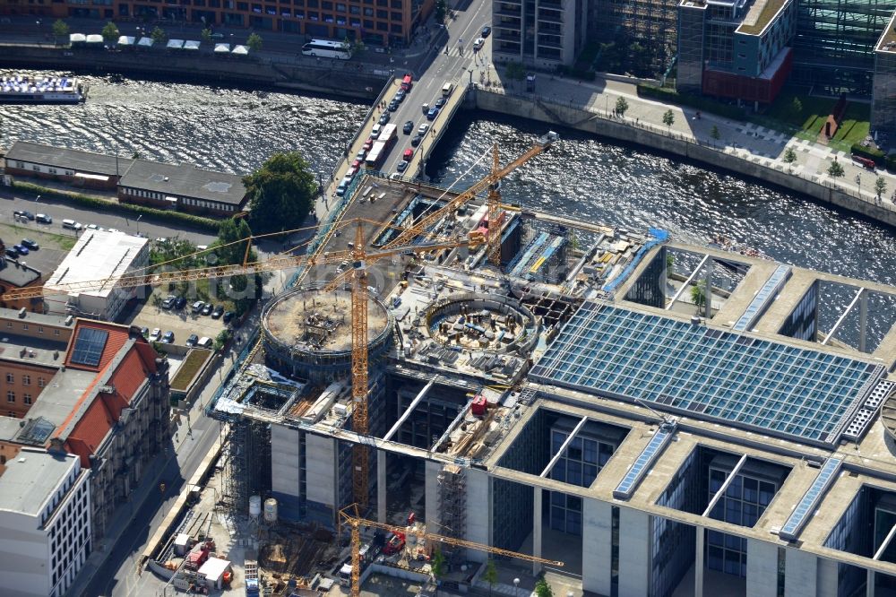 Aerial photograph Berlin - Extension building site of the government building Marie-Elisabeth-Lüders-Haus in the city centre Berlin