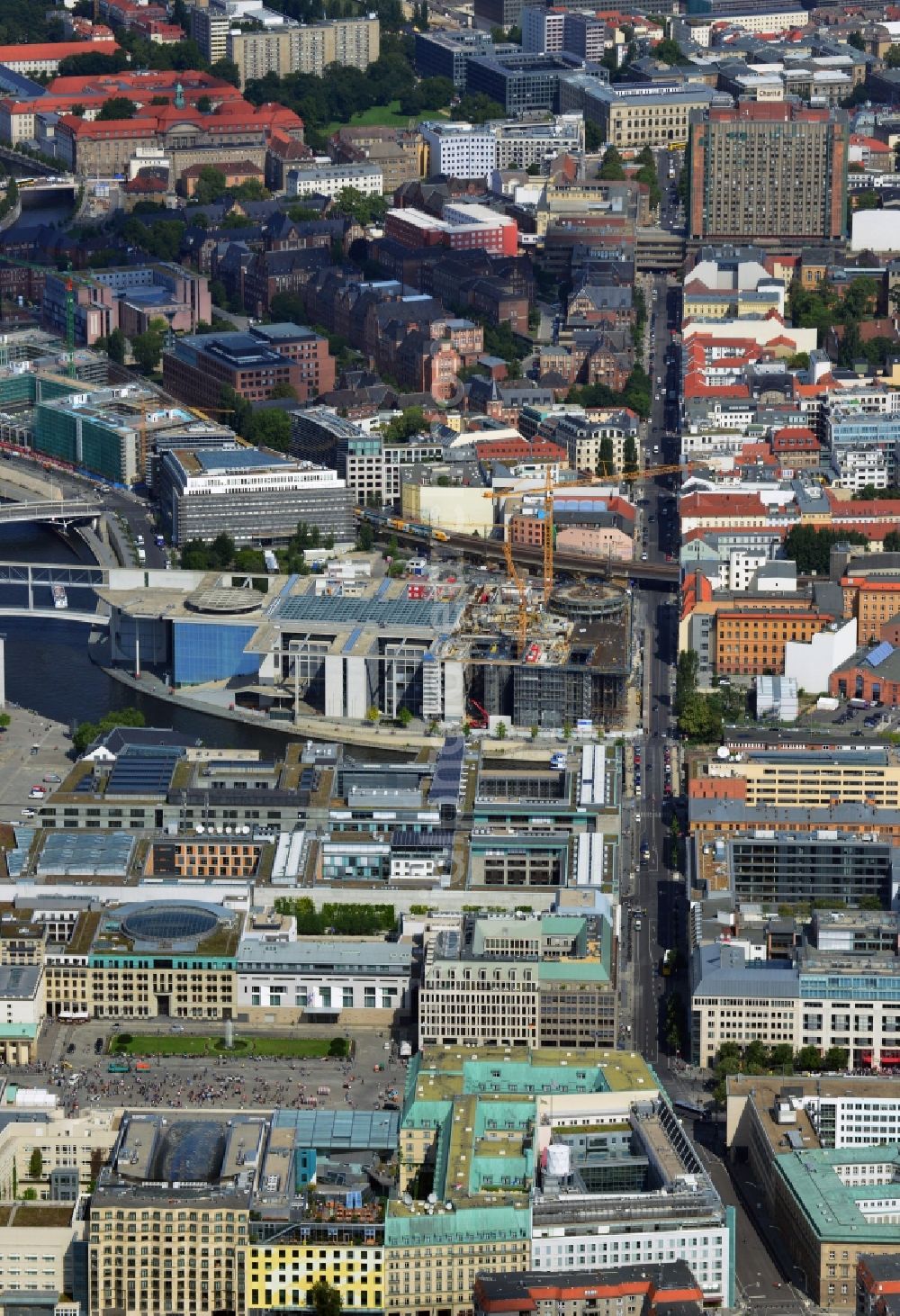 Aerial image Berlin - Extension building site of the government building Marie-Elisabeth-Lüders-Haus in the city centre Berlin