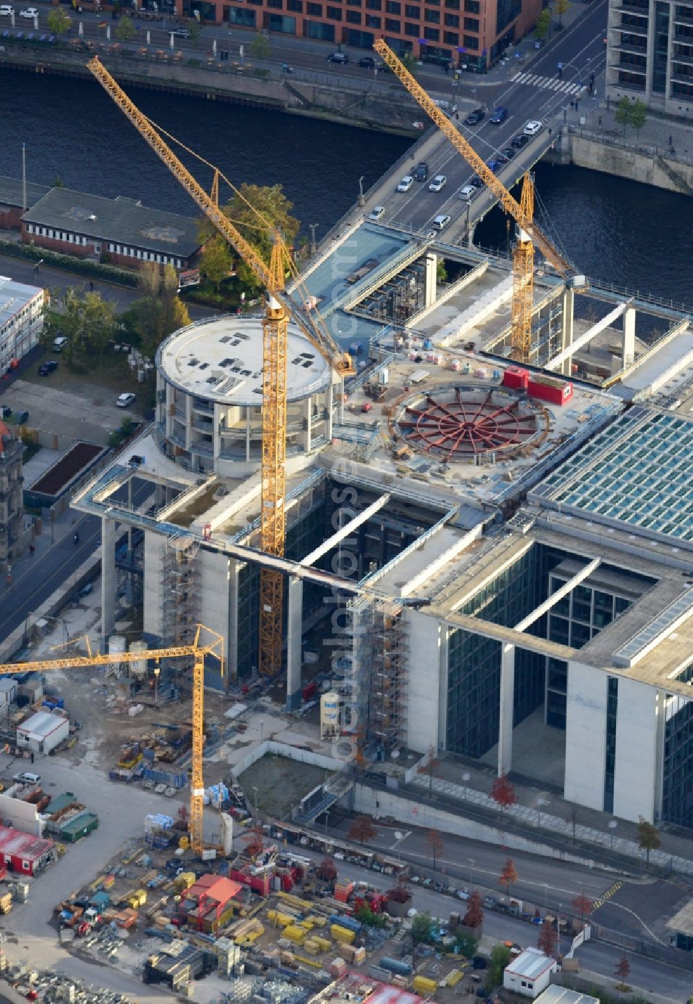 Aerial image Berlin - Extension building site of the government building Marie-Elisabeth-Lüders-Haus in the city centre Berlin