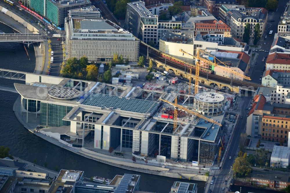 Aerial image Berlin - Extension building site of the government building Marie-Elisabeth-Lüders-Haus in the city centre Berlin