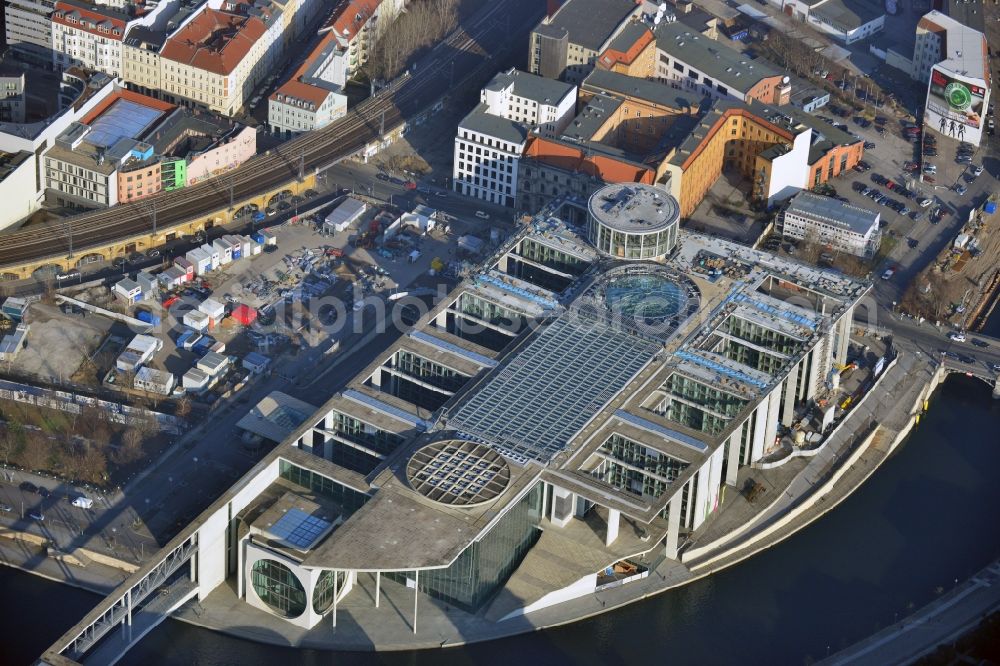 Aerial image Berlin - Extension building site of the government building Marie-Elisabeth-Lueders-Haus in the city centre Berlin