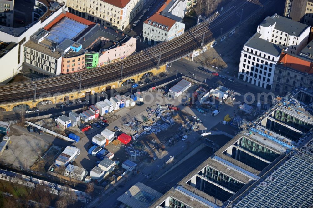 Berlin from the bird's eye view: Extension building site of the government building Marie-Elisabeth-Lueders-Haus in the city centre Berlin