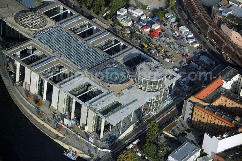 Aerial image Berlin - Extension building site of the government building Marie-Elisabeth-Lueders-Haus in the city centre Berlin