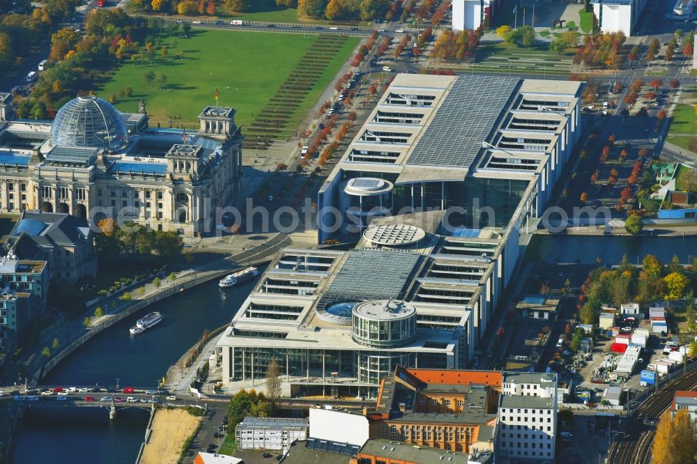 Aerial image Berlin - Extension building site of the government building Marie-Elisabeth-Lueders-Haus in the city centre Berlin