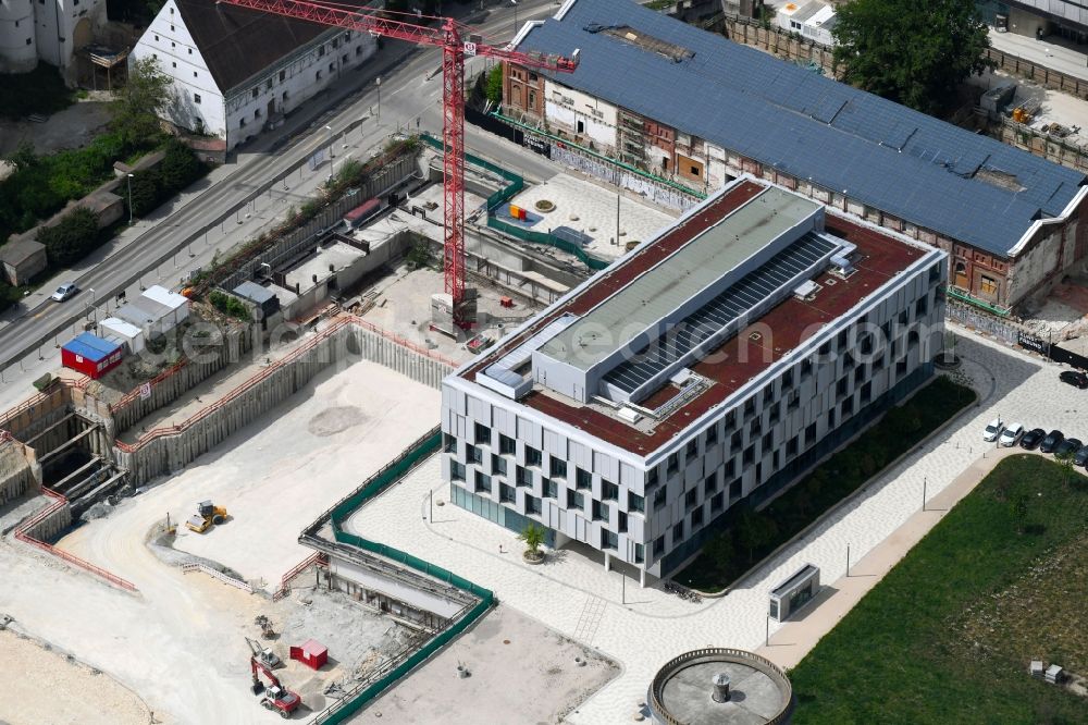 Ingolstadt from the bird's eye view: New construction site the hotel complex on Rossmuehlstrasse in Ingolstadt in the state Bavaria, Germany