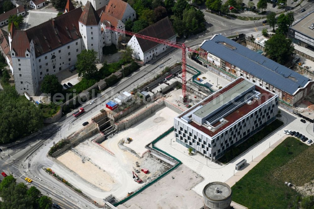 Aerial image Ingolstadt - New construction site the hotel complex on Rossmuehlstrasse in Ingolstadt in the state Bavaria, Germany