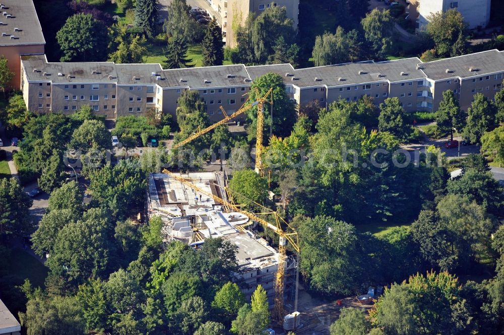 Berlin from above - View at the construction site of an apartment building at Kamenzer Damm in the district Lankwitz in Berlin