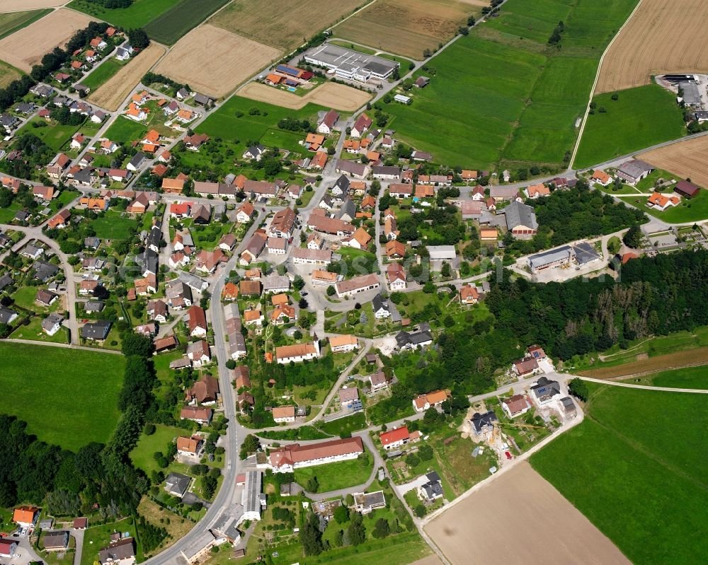 Aerial photograph Ablach - Residential area construction site of a mixed development with multi-family houses and single-family houses- New building at the in Ablach in the state Baden-Wuerttemberg, Germany