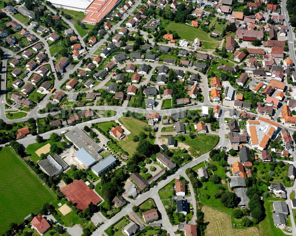 Aerial photograph Ablach - Residential area construction site of a mixed development with multi-family houses and single-family houses- New building at the in Ablach in the state Baden-Wuerttemberg, Germany