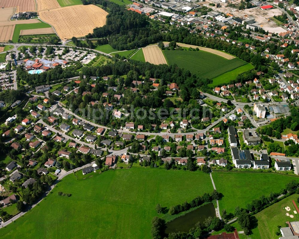 Aerial photograph Bad Saulgau - Residential area construction site of a mixed development with multi-family houses and single-family houses- New building at the in Bad Saulgau in the state Baden-Wuerttemberg, Germany