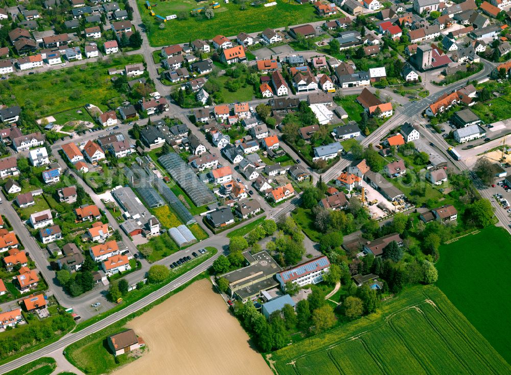 Aerial photograph Beimerstetten - Residential area construction site of a mixed development with multi-family houses and single-family houses- New building at the in Beimerstetten in the state Baden-Wuerttemberg, Germany