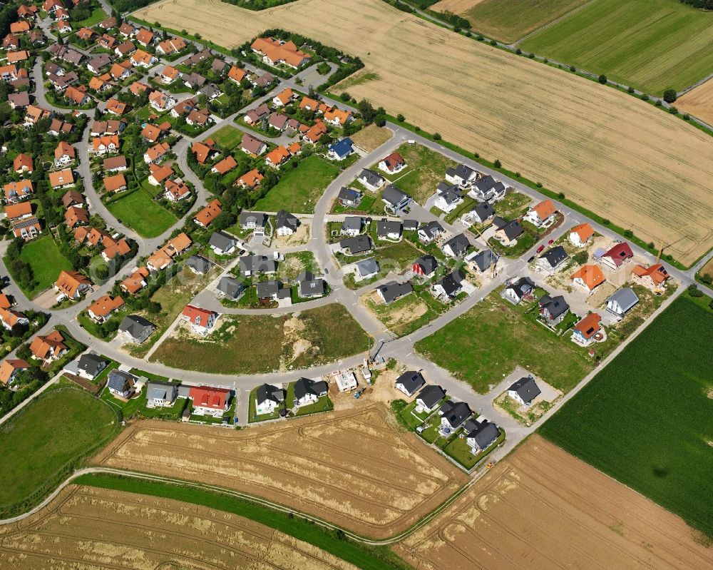 Aerial photograph Bogenweiler - Residential area construction site of a mixed development with multi-family houses and single-family houses- New building at the in Bogenweiler in the state Baden-Wuerttemberg, Germany