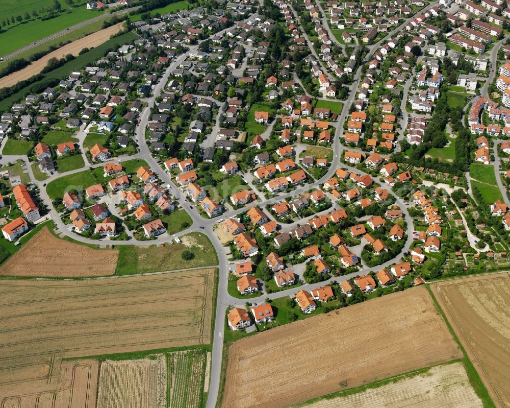 Bogenweiler from the bird's eye view: Residential area construction site of a mixed development with multi-family houses and single-family houses- New building at the in Bogenweiler in the state Baden-Wuerttemberg, Germany