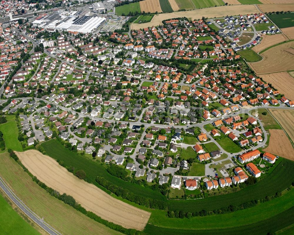 Aerial image Bogenweiler - Residential area construction site of a mixed development with multi-family houses and single-family houses- New building at the in Bogenweiler in the state Baden-Wuerttemberg, Germany