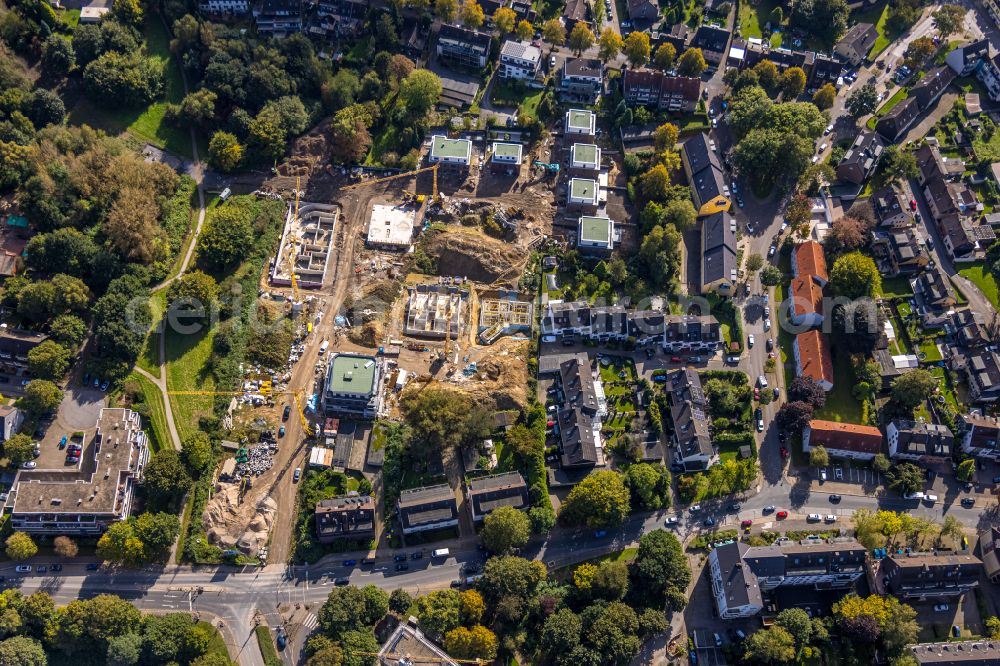 Aerial photograph Essen - Residential area construction site of a mixed development with multi-family houses and single-family houses- New building at the on street Kesselstrasse - Bocholder Strasse in the district Bochold in Essen at Ruhrgebiet in the state North Rhine-Westphalia, Germany