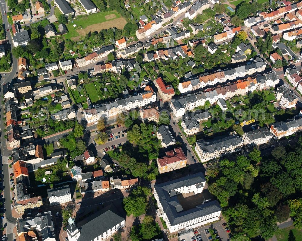 Aerial photograph Frankenberg/Sa. - Residential area construction site of a mixed development with multi-family houses and single-family houses- New building at the in Frankenberg/Sa. in the state Saxony, Germany