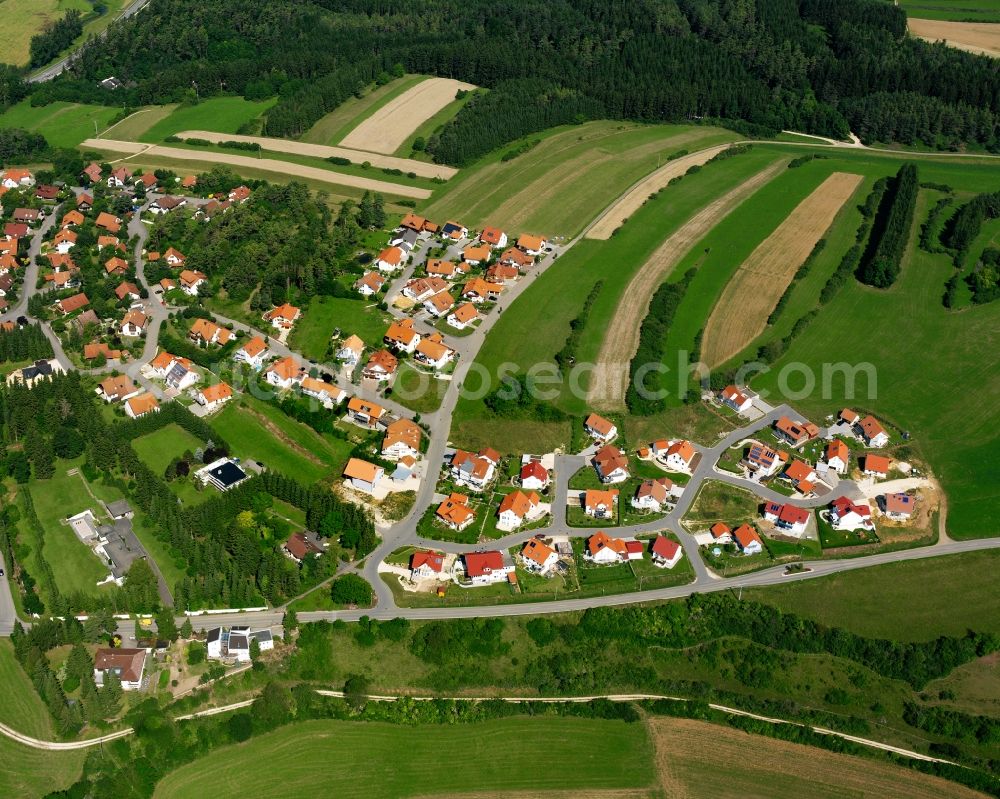 Aerial photograph Gammertingen - Residential area construction site of a mixed development with multi-family houses and single-family houses- New building at the in Gammertingen in the state Baden-Wuerttemberg, Germany