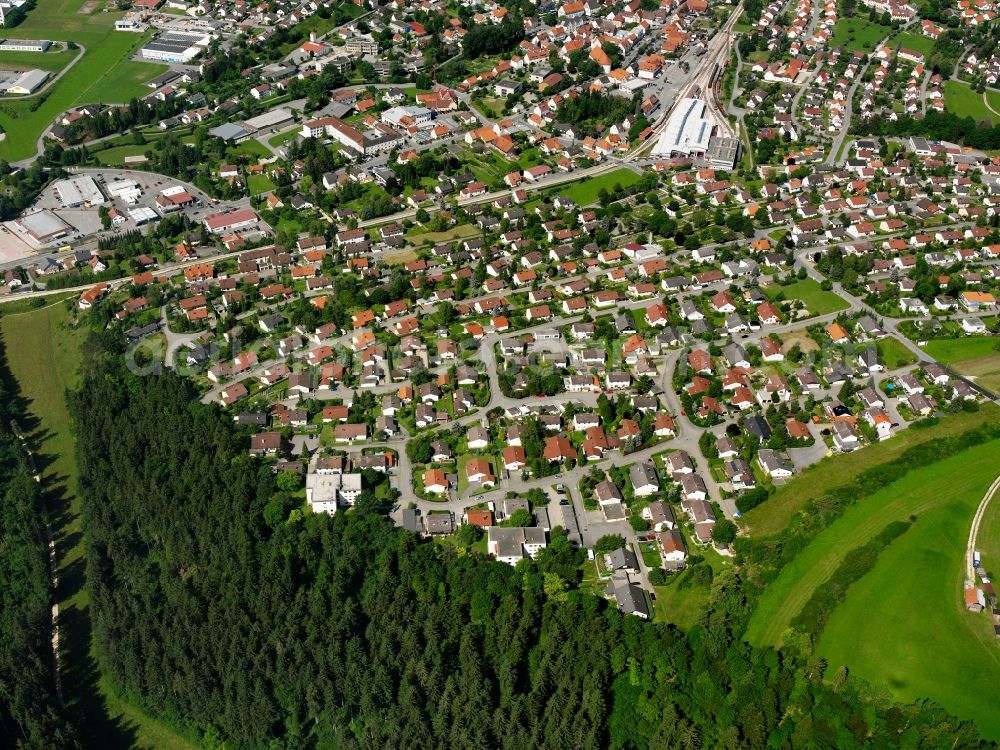 Aerial image Gammertingen - Residential area construction site of a mixed development with multi-family houses and single-family houses- New building at the in Gammertingen in the state Baden-Wuerttemberg, Germany