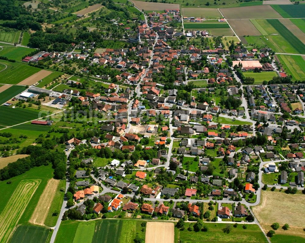 Aerial photograph Grießen - Residential area construction site of a mixed development with multi-family houses and single-family houses- New building at the in Grießen in the state Baden-Wuerttemberg, Germany