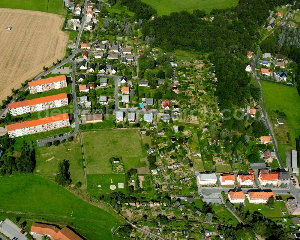 Gross Schlaisdorf from above - Residential area construction site of a mixed development with multi-family houses and single-family houses- New building at the in Gross Schlaisdorf in the state Saxony, Germany