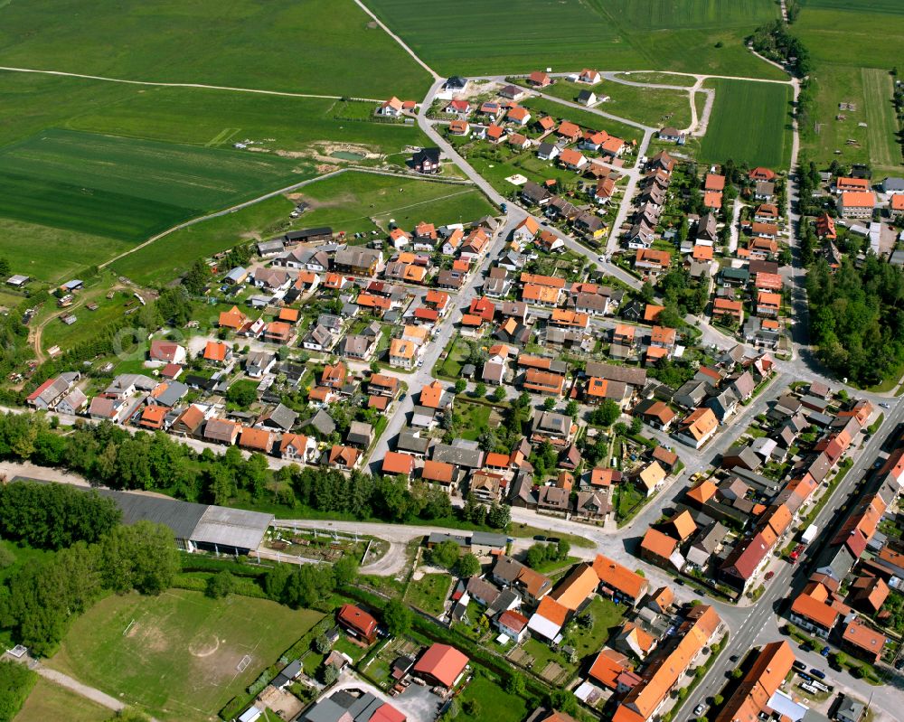 Aerial photograph Hasselfelde - Residential area construction site of a mixed development with multi-family houses and single-family houses- New building at the in Hasselfelde in the state Saxony-Anhalt, Germany