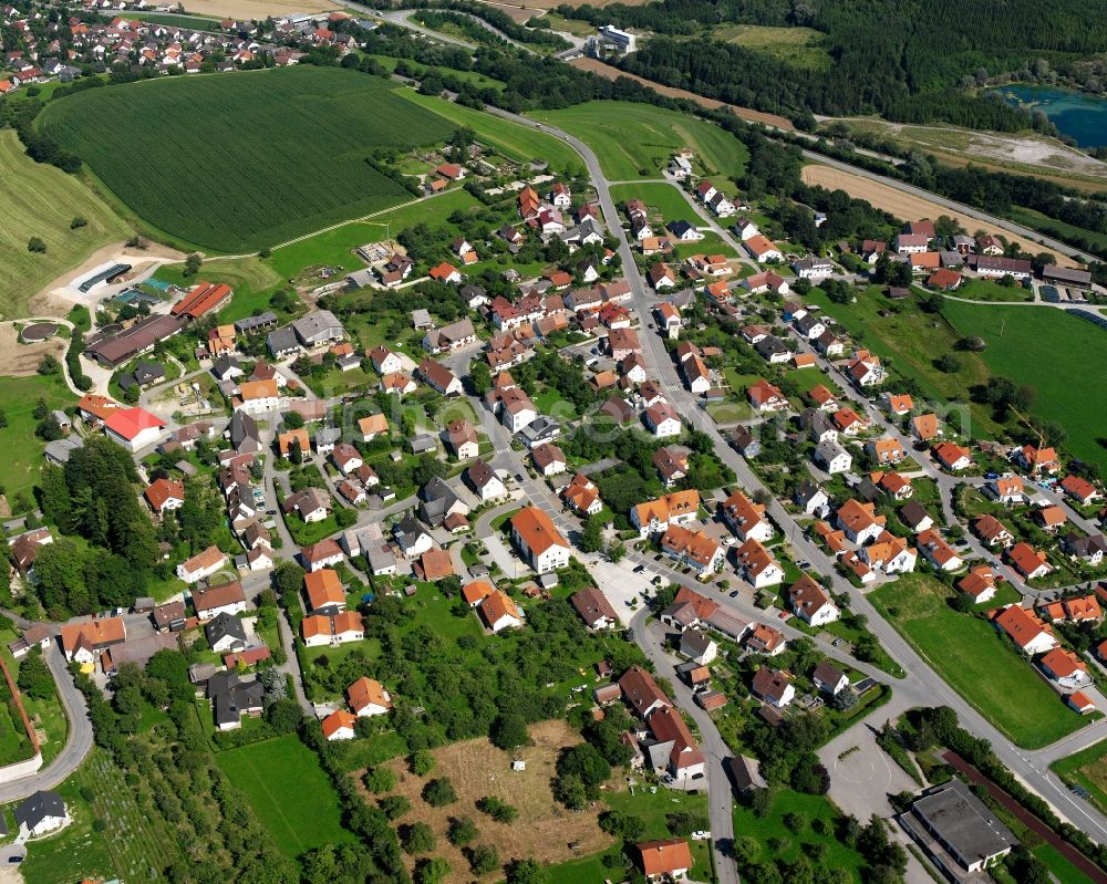 Aerial photograph Inzigkofen - Residential area construction site of a mixed development with multi-family houses and single-family houses- New building at the in Inzigkofen in the state Baden-Wuerttemberg, Germany