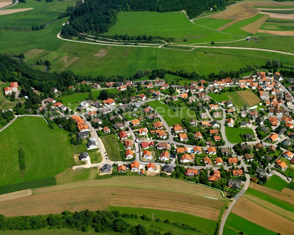 Jungnau from the bird's eye view: Residential area construction site of a mixed development with multi-family houses and single-family houses- New building at the in Jungnau in the state Baden-Wuerttemberg, Germany